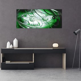 Tablou abstract verde (120x50 cm), în 40 de alte dimensiuni noi