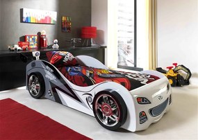 Pat copii auto BRAP BRAP cu SALTEA PAT COPII