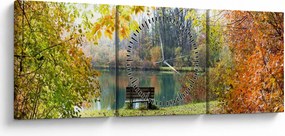 Tablou cu pescărie (cu ceas) (90x30 cm)