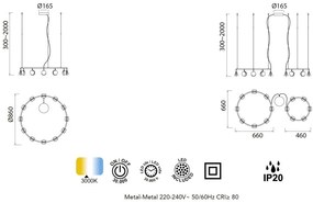 Lustra LED suspendata design modern SHELL 70W aurie