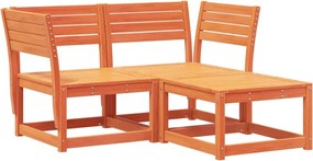 vidaXL Canapea de grădină cu 3 locuri, maro ceruit, lemn masiv de pin