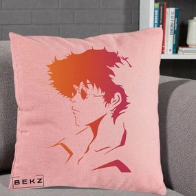 Perna Decorativa Cowboy Bebop Spike Silueta Gradient, 40x40 cm, Roz, Husa Detasabila, Perna Inclusa, BEKZ®