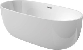 Cada baie freestanding, alba, 160x75 cm, ovala, Deante Alpinia