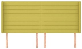 Tablie de pat cu aripioare, verde, 183x16x118 128 cm, textil 1, Verde, 183 x 16 x 118 128 cm