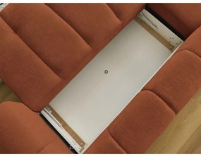 Colțar cărămiziu extensibil/cu spațiu de depozitare (cu colț pe partea stângă/cu șezlong) Fuji – Bobochic Paris