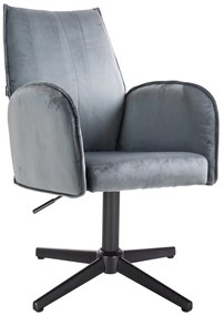 HR280CROSS Scaun Grafit din Catifea cu Bază Neagră