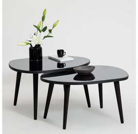 Set 2 buc măsuțe de cafea Gustavo (Negru + Gri). 1088420