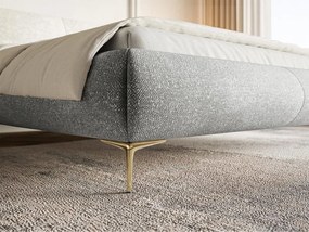 Pat matrimonial 180 cm Octave 180B (cu somieră) (gri + auriu). 1099936