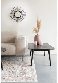 Măsuță de cafea neagră cu blat cu aspect de lemn de stejar 60x120 cm Fabio – White Label