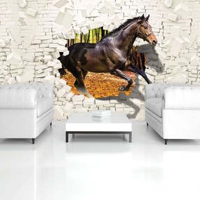 Fototapet - Calul a sărit din perete 3D (152,5x104 cm)