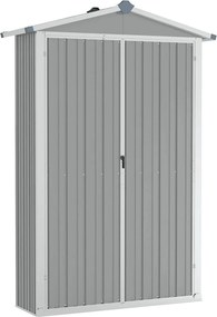 vidaXL Șopron de grădină, gri, 116x45x175 cm, oțel galvanizat