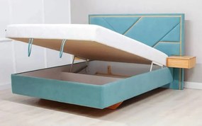 Pat Strong Tapitat cu Saltea 140/160/180x200cm - 140x190