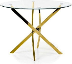 Masa rotunda de sticla RAYMOND, auriu, 100x73 cm
