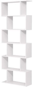 Raft pentru cărți, raft de prezentare cub și despărțitor de cameră, 70 x 24 x 190,5 cm Alb | VASAGLE