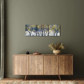 Tablou cerbul în pădure (cu ceas) (90x30 cm)