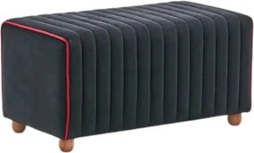 Taburet MABEL, stofa catifelata negru, 80x40x40 cm