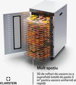 Klarstein Uscător MasterJerky 300, 2 000 W, 30 - 90 °C, cronometru de 24 de ore, oțel inoxidabil