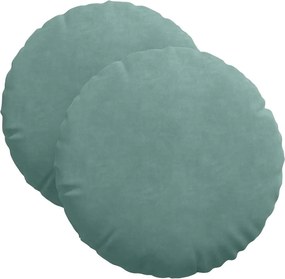vidaXL Perne de Șezut 2 pcs Verde Mării Ø 40 x 13 cm Catifea