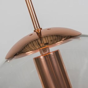 Lampă suspendată Art Deco din cupru cu sticlă transparentă 30 cm - Ball 30