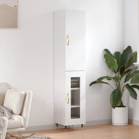 vidaXL Dulap înalt, alb, 34,5x34x180 cm, lemn prelucrat