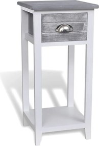 vidaXL Noptieră cu 1 sertar, gri și alb