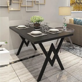 Masa bucatarie texturata, negru marmorat, 120x80x75 cm, A0102