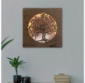 Li-Go 5652/DUB2 - Ceas LED dimabil LED/10W/5V 20000 mAh 42x42 cm stejar+ telecomandă