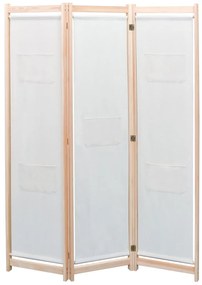 42975 vidaXL Paravan de cameră cu 3 panouri, crem, 120x170x4 cm, textil