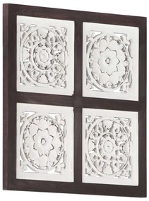 Panouri perete sculptate manual, maro alb, 40x40x1,5 cm, MDF 1, maro si alb, 40 x 40 x 1.5 cm