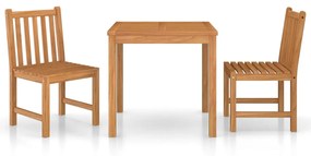 Set mobilier de gradina, 3 piese, lemn masiv de tec Fara cotiera, 3