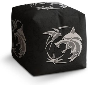 Taburet Cube Witcher hartă neagră, negru