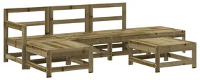 3186542 vidaXL Set mobilier relaxare de grădină, 6 piese, lemn de pin tratat