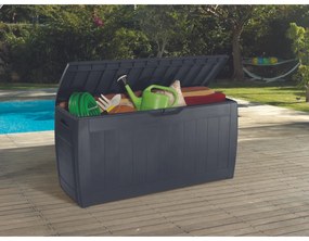 Ladă depozitare pentru grădină Keter Hollywood gri, 270 l, 117 x 57 x 45 cm