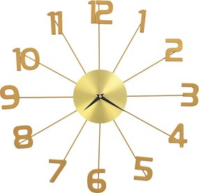 vidaXL Ceas de perete, auriu, 50 cm, metal