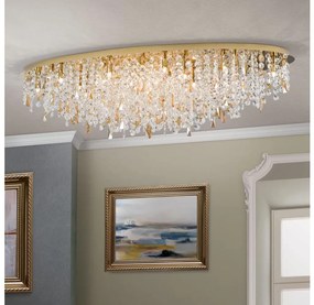 Plafonieră de cristal Orion CRYSTALRIVER 21xG9/40W/230V auriu