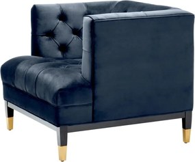 Fotoliu elegant design LUX Castelle, catifea albastra