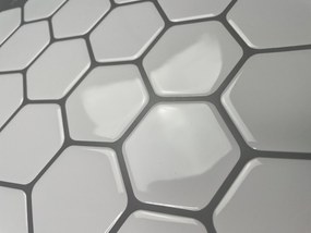 PIPPER | Placi de adeziv - mozaic 3D - Hexagoane albe 30,5 x 30,5 cm