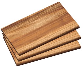 Tavi de servire pentru gustare, set 3 bucati, lemn de salcam, 23 x 15 cm, Kesper