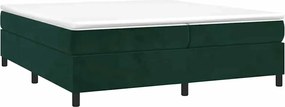 vidaXL Pat box spring cu saltea, verde închis, 200x200 cm, catifea