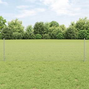 vidaXL Îngrădire cu stâlpi Argintiu 0.5 x 25 m Oțel