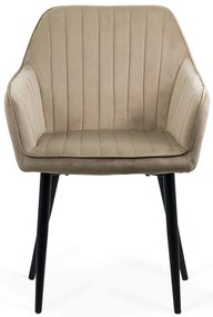 Fotoliu pentru cafenea din catifea cu picioare metalice BUC 259 bej