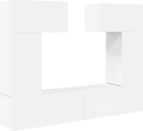 vidaXL Set dulapuri TV, 6 piese, alb, lemn prelucrat