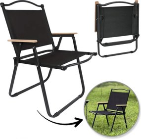 Scaun pliabil pentru drumeții cu capacitate de 130 kg - negru