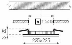 Plafonieră LED încastrată pentru baie VEGA LED/18W/230V 3800K 22,5 cm IP44