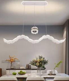 Pendul LED Model 5119, cu Telecomanda – 3 Tipuri de Lumina, Inaltime Reglabila, 180W, Gri