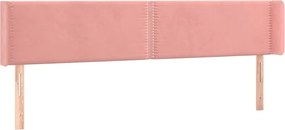 vidaXL Tăblie de pat cu aripioare roz 163x16x78/88 cm catifea