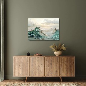 Tablou pe sticlă - Abstracție Marină 3D (70x50 cm)