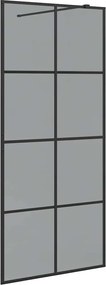 vidaXL Zid de duș walk-in Negru 90 x 195 cm sticlă securizată
