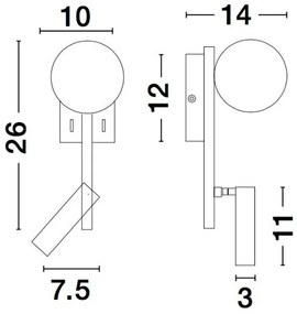 Aplica de perete cu reader LED JOLINE NVL-9919530