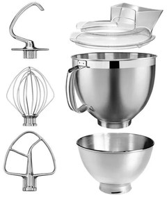 Mixer planetar Artisan Elegance KitchenAid 5KSM185PSEMS, 300W, 4,8 l, Direct drive, 10 viteze, Inox